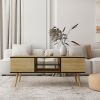 Coffee table, computer table, solid wooden leg support,Furniture Home Decor,Open Storage Shelf suitable Hidden Compartment for living room, dining roo