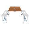 Aluminum Alloy Table And Chair One Piece Camping One Piece Table And Chair Wood Grain Color
