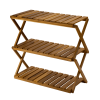 Acacia 3 Tiers Wooden Plants Stand Foldable Shoe Rack Multipurpose Shelf Perfect Idea For Living Room; Bedroom; Hallway; Bathroom Natural Color.