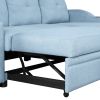 80.3" Orisfur. Pull Out Sofa Bed Modern Padded Upholstered Sofa Bed , Linen Fabric 3 Seater Couch with Storage Chaise and Cup Holder , Small Couch for
