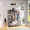 Clothes Rack,Clothes Rack with Shelves,Freestanding Closet Organizer for Living Bedroom Room Kitchen Bathroom Entryway Office Storage Shelves Clothes