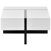 Contemporary Rectangle Design Living Room Furniture, Modern High Gloss Surface Cocktail Table, Center Table for Sofa or Upholstered Chairs, 45.2*25.5*