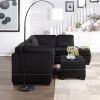 104.5" Reversible Sectional Sofa Space Saving with Storage Ottoman Rivet Ornament L-
shape Couch for Small or Large Space Dorm Apartment,Black(Old:SG0