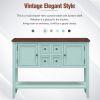 TREXM Cambridge Series Ample Storage Vintage Console Table with Four Small Drawers and Bottom Shelf for Living Rooms, Entrances and Kitchens (Retro Bl