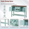 TREXM Cambridge Series Ample Storage Vintage Console Table with Four Small Drawers and Bottom Shelf for Living Rooms, Entrances and Kitchens (Retro Bl