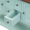 TREXM Cambridge Series Ample Storage Vintage Console Table with Four Small Drawers and Bottom Shelf for Living Rooms, Entrances and Kitchens (Retro Bl