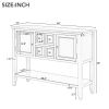 TREXM Cambridge Series Ample Storage Vintage Console Table with Four Small Drawers and Bottom Shelf for Living Rooms, Entrances and Kitchens (Retro Bl