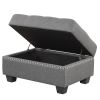 104.5" Reversible Sectional Sofa Space Saving with Storage Ottoman Rivet Ornament L-shape Couch for Small or Large Space Dorm Apartment,Gray(old SG000