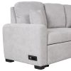 87.4"Sectional Sleeper Sofa with USB Charging Port and Plug Outlet,Pull-Out Sofa Bed with 3 Pillows, L-Shape Chaise for Living Room Small Apartment,Bl