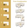 [VIDEO provided][New]89.8*60.2" Modern Sectional Sofa,5-Seat Modular Couch Set with Convertible Ottoman,L-Shape Linen Fabric Corner Couch Set with 2 P