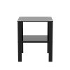 Set of 2, Glass two layer tea table, small round table, bedroom corner table, living room side table,Black