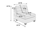 Living Room Furniture Antique Grey Modular Sectional 7pc Set Breathable Leatherette Tufted Couch 2x Corner Wedge 3x Armless Chairs and 2x Ottoman L-Sh