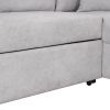 87.4"Sectional Sleeper Sofa with USB Charging Port and Plug Outlet,Pull-Out Sofa Bed with 3 Pillows, L-Shape Chaise for Living Room Small Apartment,Bl