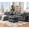 104.5" Reversible Sectional Sofa Space Saving with Storage Ottoman Rivet Ornament L-shape Couch for Small or Large Space Dorm Apartment,Gray(old SG000