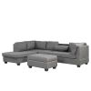 104.5" Reversible Sectional Sofa Space Saving with Storage Ottoman Rivet Ornament L-shape Couch for Small or Large Space Dorm Apartment,Gray(old SG000