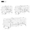 85.5" Velvet Upholstered Sofa with Sturdy Metal Legs,Modern Sofa Couch with Button Tufted Back, 3 Seater Sofa Couch for Living Room,Apartment,Home Off