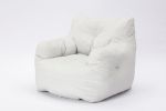 Soft Cotton Linen Fabric Bean Bag Chair Filled With Memory Sponge,Ivory
