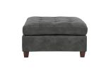 Living Room Furniture Antique Grey Modular Sectional 7pc Set Breathable Leatherette Tufted Couch 2x Corner Wedge 3x Armless Chairs and 2x Ottoman L-Sh