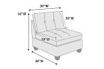 Contemporary Genuine Leather Black Tufted 6pc Modular Sectional Set 3x Corner Wedge 2x Armless Chair 1x Ottoman Living Room Furniture Sofa Couch