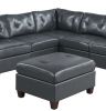 Contemporary Genuine Leather 1pc Corner Wedge Black Color Tufted Seat Living Room Furniture