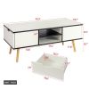 Solid wood legsCoffee Table computer table Accent Furniture Home Decor,Open Storage Shelf,Storage Coffee Table with Hidden Compartment and Storage She