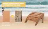 TALE Adirondack Ottoman Footstool All-Weather and Fade-Resistant Plastic Wood for Lawn Outdoor Patio Deck Garden Porch Lawn Furniture Brown Ban on Ama