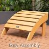 TALE Adirondack Ottoman Footstool All-Weather and Fade-Resistant Plastic Wood for Lawn Outdoor Patio Deck Garden Porch Lawn Furniture Brown Ban on Ama