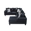 [VIDEO provided] [New] 110*85" Modern U Shape Sectional Sofa, Velvet Corner Couch with Lots of Pillows Included,Elegant and functional indoor furnitur