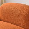 L-Shape Modular Sectional Sofa,DIY Combination,Teddy Fabric,Orange.