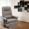 Faux Leather Manual Recliner,Adjustable Swivel Lounge Chair with Footrest,Can Rotate 360 Degrees,L-right Angle Curved Wooden Frame, Armrest and Wrappe