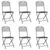 7 Piece Patio Dining Set Anthracite Metal Mesh
