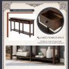 TREXM Rustic Brushed Texture Entryway Table Console Table with Drawer and Bottom Shelf for Living Room (Espresso)