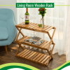 Acacia 3 Tiers Wooden Plants Stand Foldable Shoe Rack Multipurpose Shelf Perfect Idea For Living Room; Bedroom; Hallway; Bathroom Natural Color.