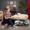 Jaxx Brio Large D√©cor Floor Pillow / Meditation Yoga Cushion, Plush Microvelvet, Ivory