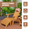 TALE Adirondack Ottoman Footstool All-Weather and Fade-Resistant Plastic Wood for Lawn Outdoor Patio Deck Garden Porch Lawn Furniture Brown Ban on Ama