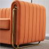 Contemporary Velvet Sofa Couch 84.25''W for Living Room, Orange