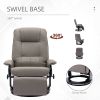 Faux Leather Manual Recliner,Adjustable Swivel Lounge Chair with Footrest,Can Rotate 360 Degrees,L-right Angle Curved Wooden Frame, Armrest and Wrappe