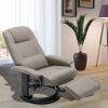 Faux Leather Manual Recliner,Adjustable Swivel Lounge Chair with Footrest,Can Rotate 360 Degrees,L-right Angle Curved Wooden Frame, Armrest and Wrappe