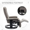 Faux Leather Manual Recliner,Adjustable Swivel Lounge Chair with Footrest,Can Rotate 360 Degrees,L-right Angle Curved Wooden Frame, Armrest and Wrappe