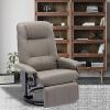 Faux Leather Manual Recliner,Adjustable Swivel Lounge Chair with Footrest,Can Rotate 360 Degrees,L-right Angle Curved Wooden Frame, Armrest and Wrappe