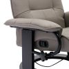 Faux Leather Manual Recliner,Adjustable Swivel Lounge Chair with Footrest,Can Rotate 360 Degrees,L-right Angle Curved Wooden Frame, Armrest and Wrappe
