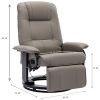 Faux Leather Manual Recliner,Adjustable Swivel Lounge Chair with Footrest,Can Rotate 360 Degrees,L-right Angle Curved Wooden Frame, Armrest and Wrappe