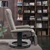 Faux Leather Manual Recliner,Adjustable Swivel Lounge Chair with Footrest,Can Rotate 360 Degrees,L-right Angle Curved Wooden Frame, Armrest and Wrappe