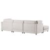 U_STYLE 2 Pieces L shaped Sofa with Removable Ottomans and comfortable waist pillows