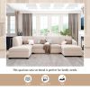 Ustyle Modern Large U-Shape Sectional Sofa, Double Extra Wide Chaise Lounge Couch, Beige
