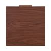 U-Can Square End Table with 1 Drawer Adorned with Embossed Patterns, Wood Legs and Handles for Living Room, Brown+White