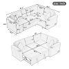 87.4" L-shape Sofa Bed Pull-out Sleeper Sofa with Wheels, USB Ports, Power Sockets for Living Room, Grey