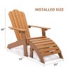 TALE Adirondack Ottoman Footstool All-Weather and Fade-Resistant Plastic Wood for Lawn Outdoor Patio Deck Garden Porch Lawn Furniture Brown Ban on Ama