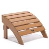 TALE Adirondack Ottoman Footstool All-Weather and Fade-Resistant Plastic Wood for Lawn Outdoor Patio Deck Garden Porch Lawn Furniture Brown Ban on Ama