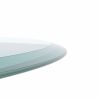 28" Inch Round Tempered Glass Table Top Clear Glass 2/5 Inch Thick Beveled Polished Edge